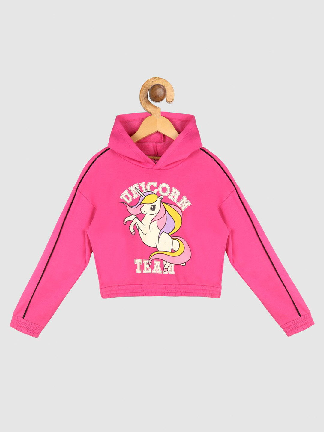 

Lazy Shark Girls Pink Printed Hooded Sweatshirt