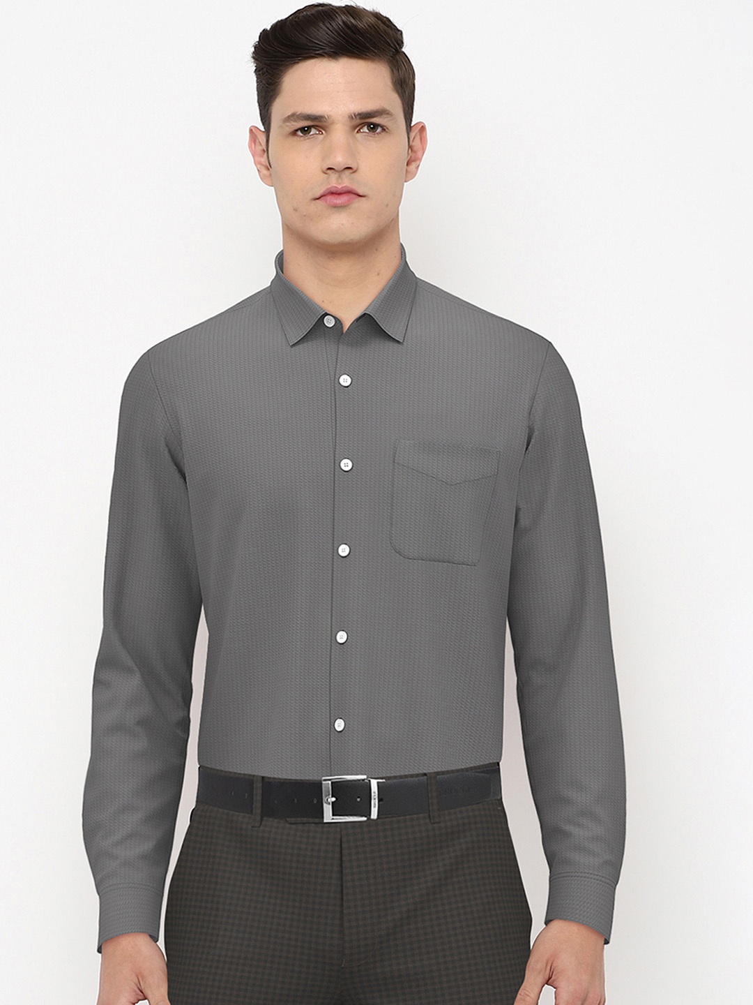 

Peter England Men Grey Formal Shirt