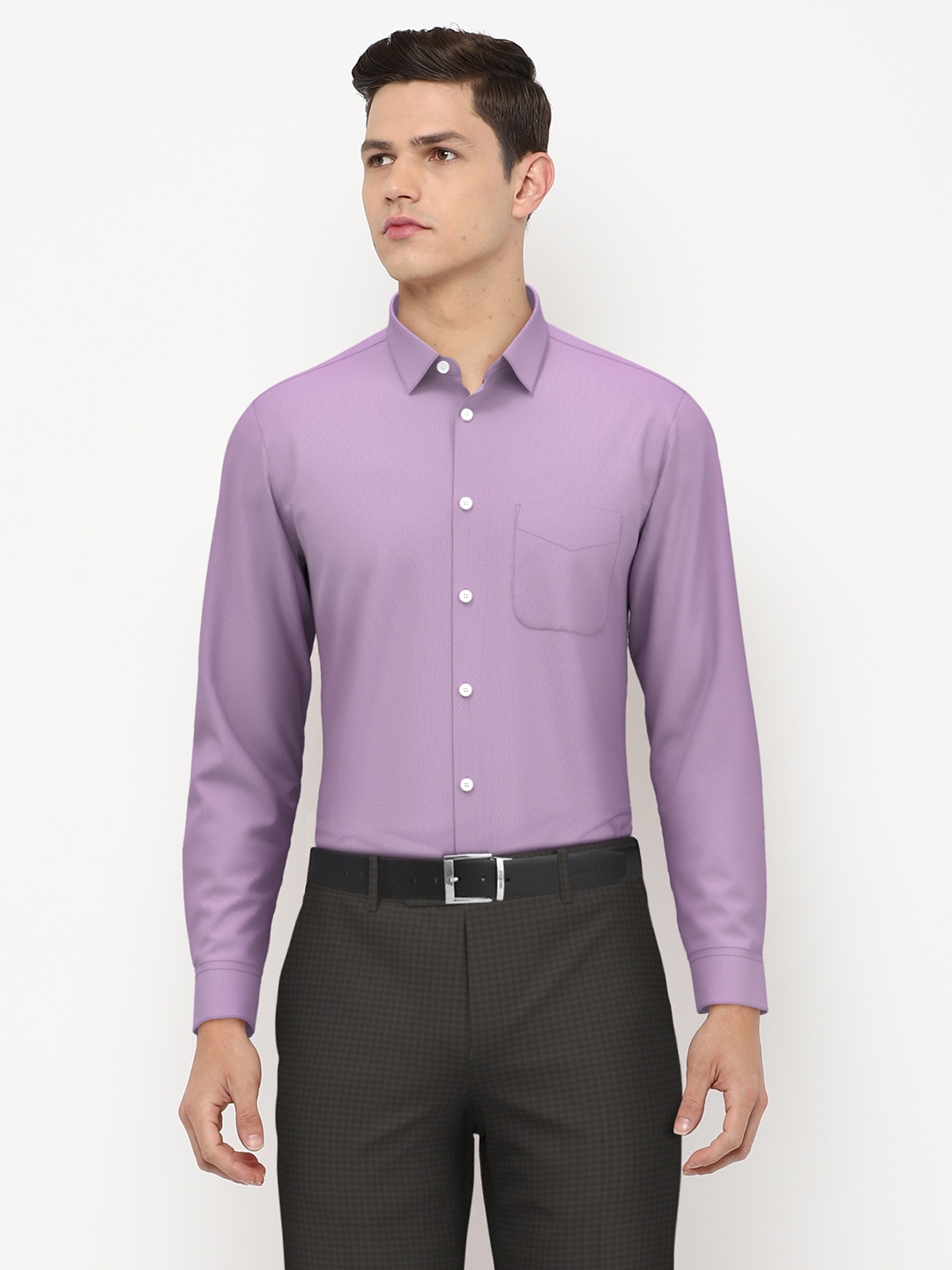 

Peter England Men Purple Formal Shirt