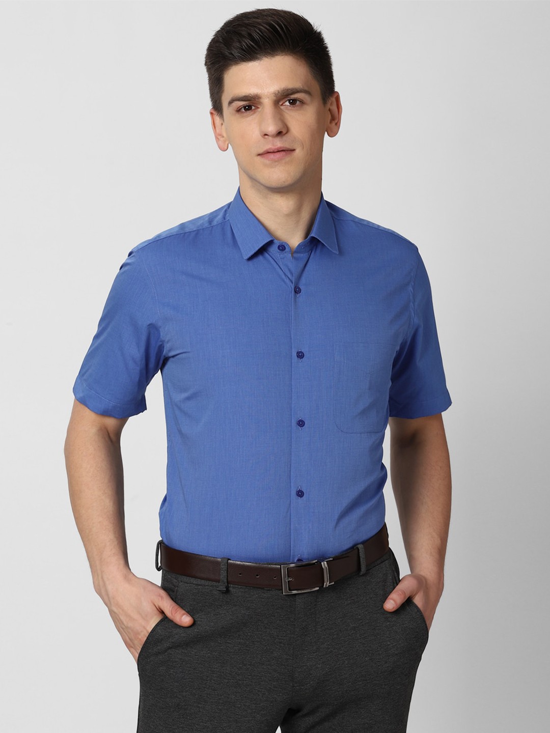 

Peter England Men Blue Formal Shirt