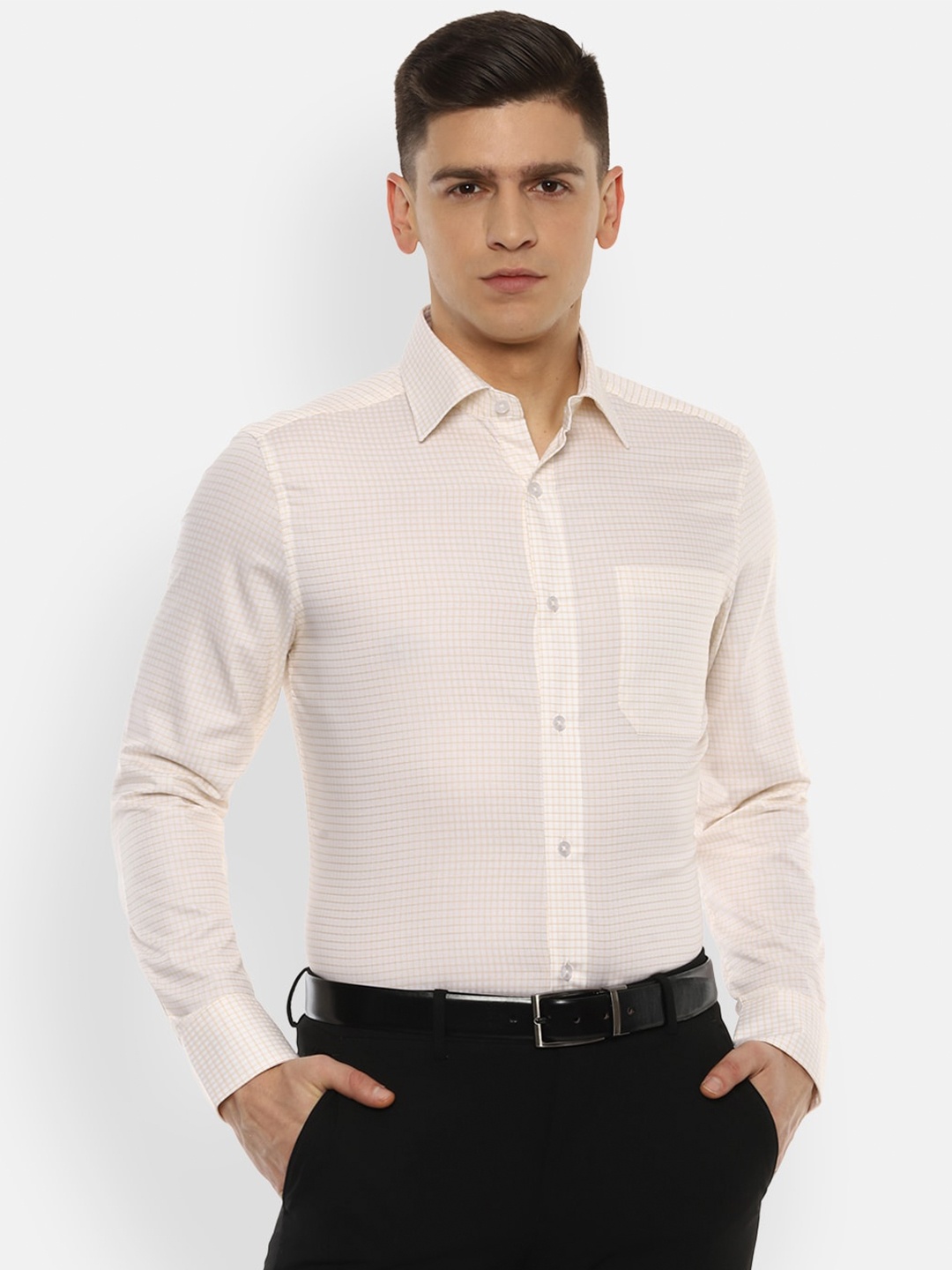 

Louis Philippe Men Cream-Coloured Formal Shirt