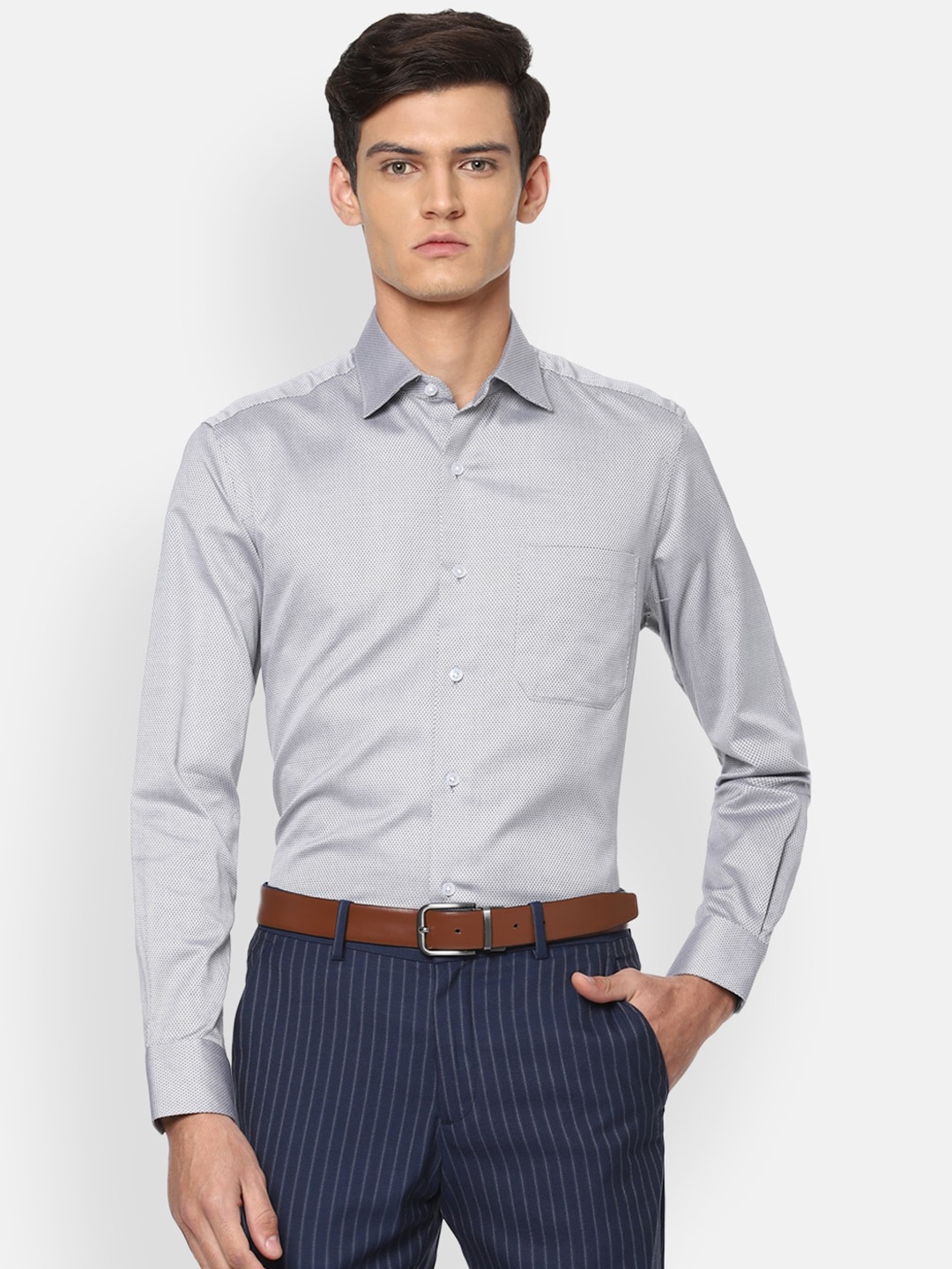 

Louis Philippe Gods & Kings Men Grey Formal Shirt