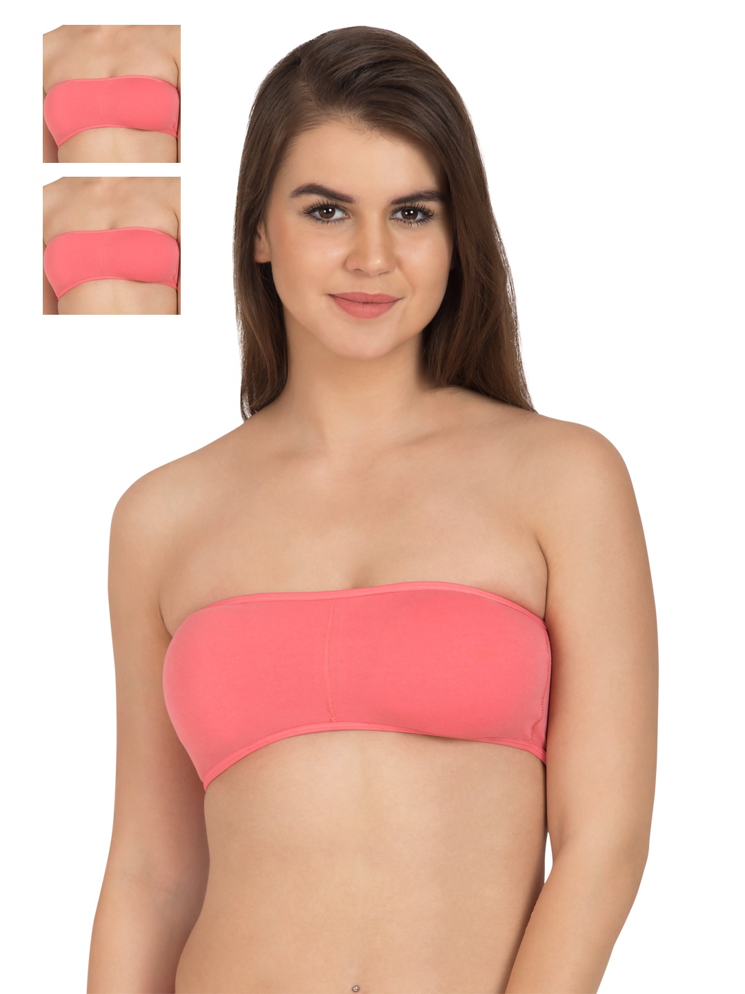 

Tweens Pack of 3 Coral Pink Tube Bras TW278CRL