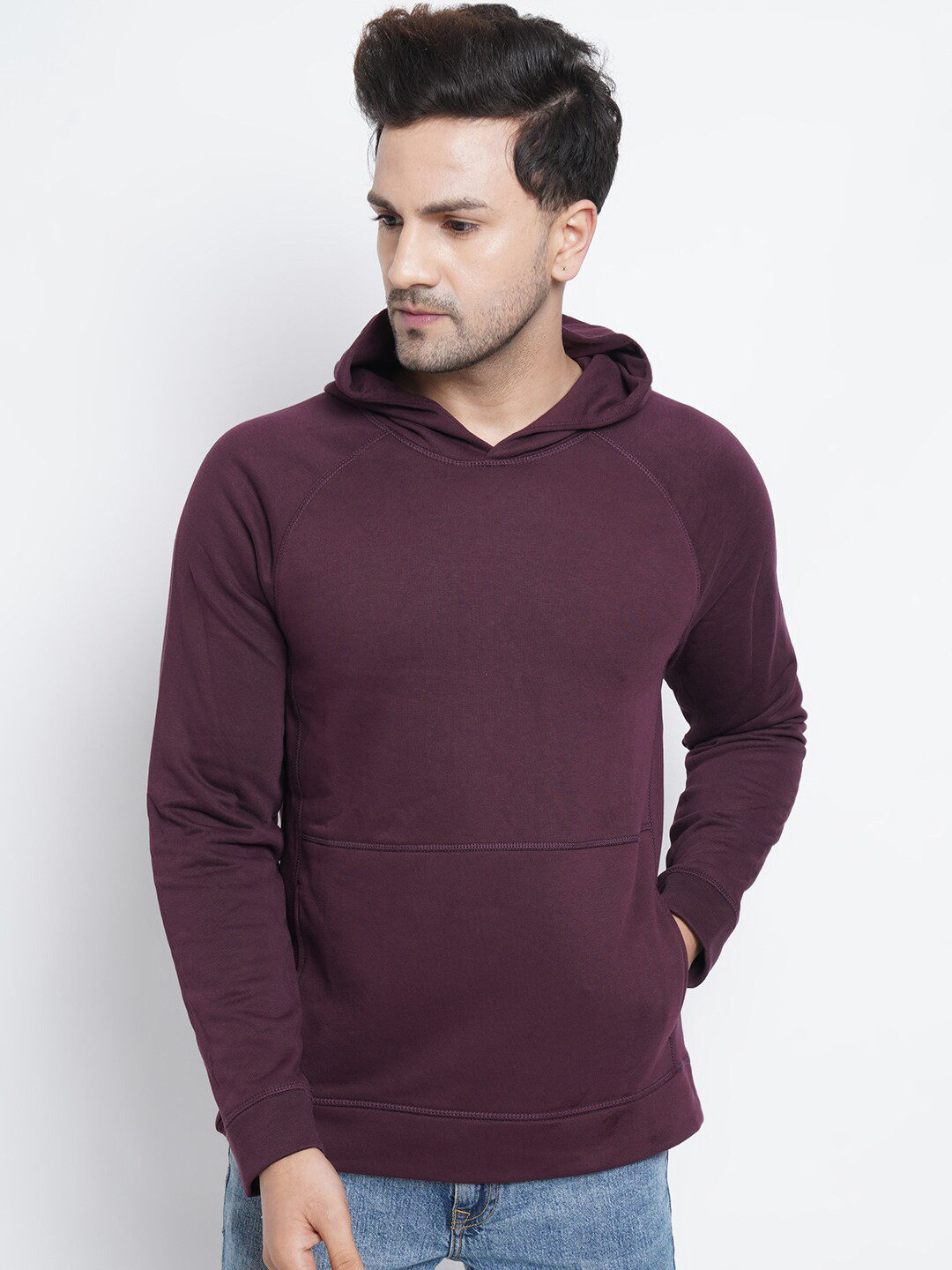 

Purple State Men Maroon Hooded Sweatshirt