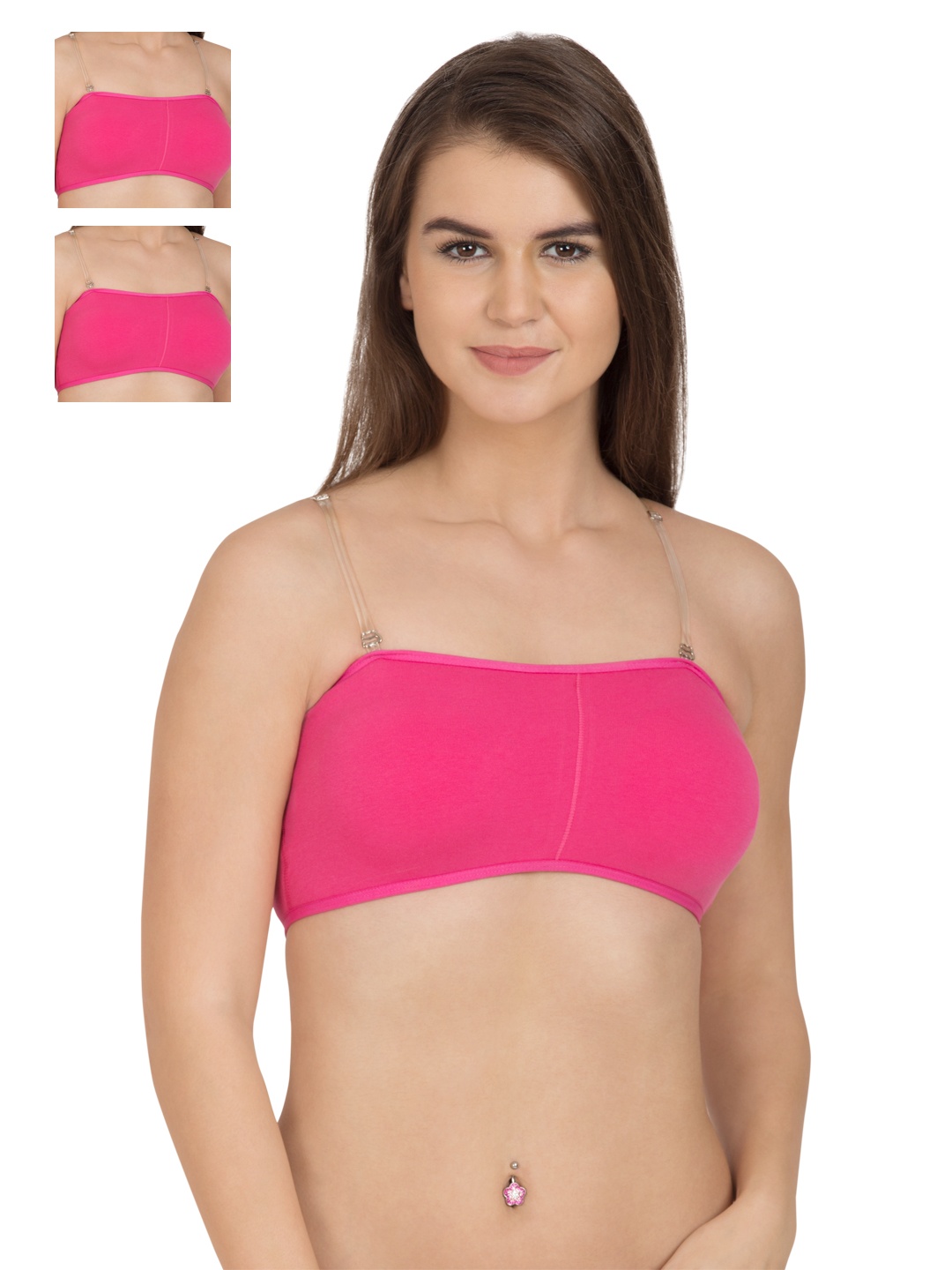 

Tweens Pack of 3 Pink Full-Coverage Tube Bras TW279DPK