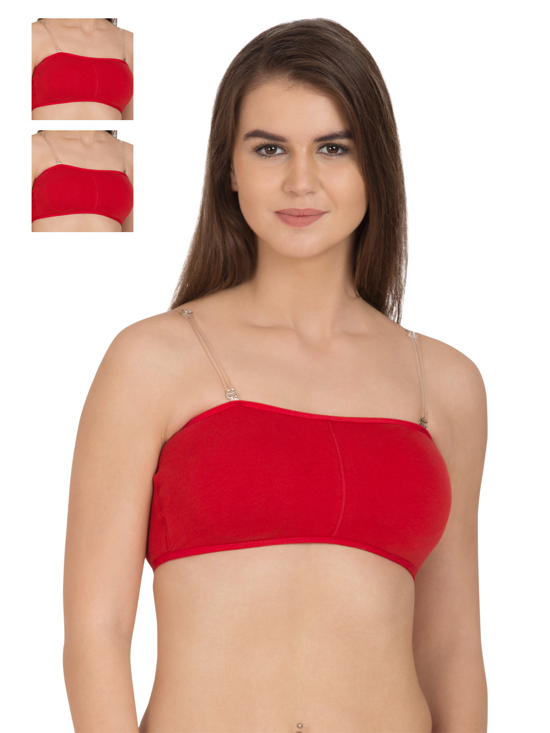 

Tweens Pack of 3 Red Full-Coverage Tube Bras TW279BL