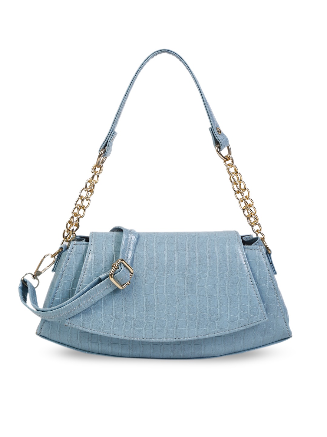 

Apsis Blue Croc Textured Handheld Bag