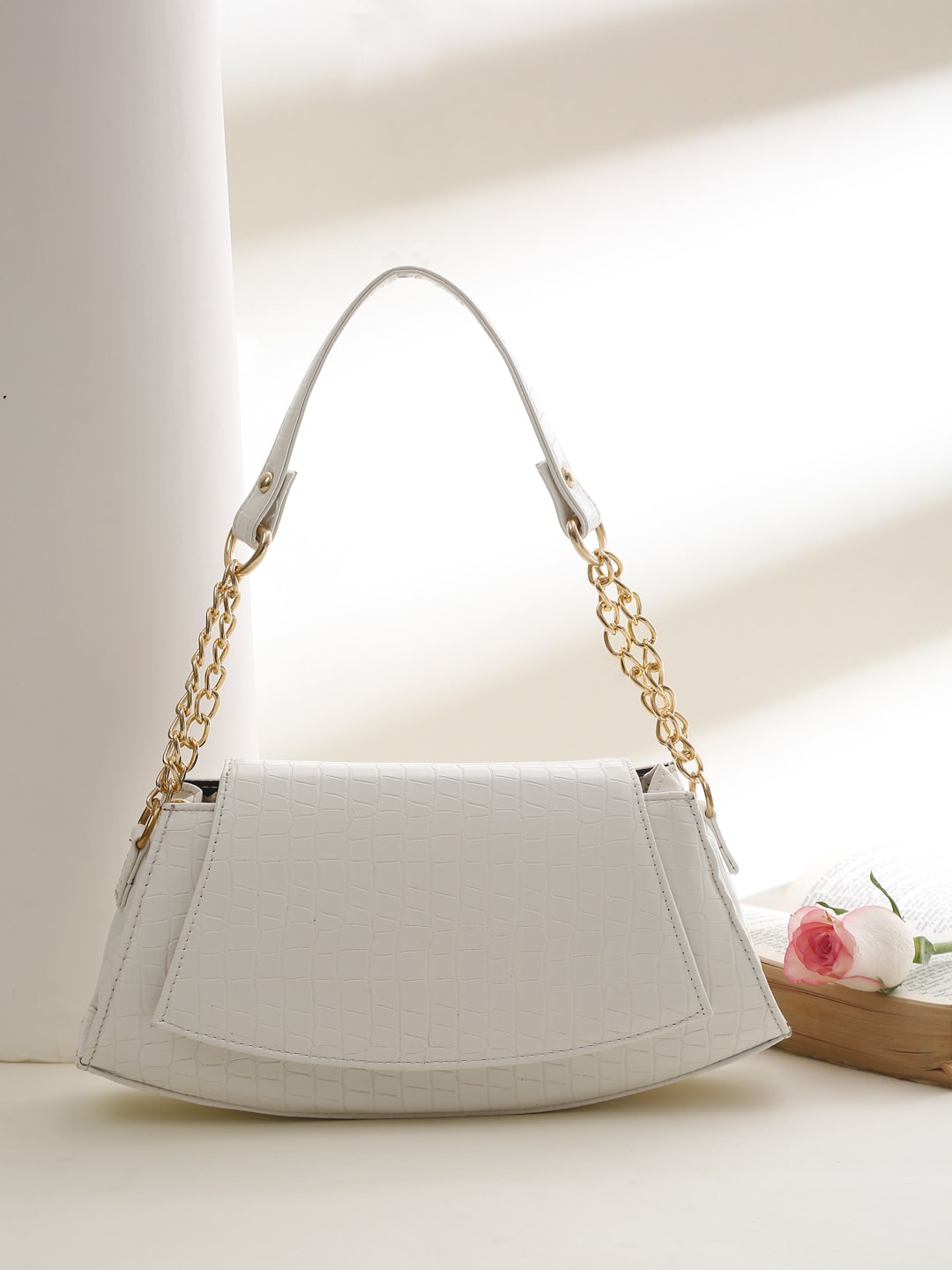 

Apsis White Structured Shoulder Bag