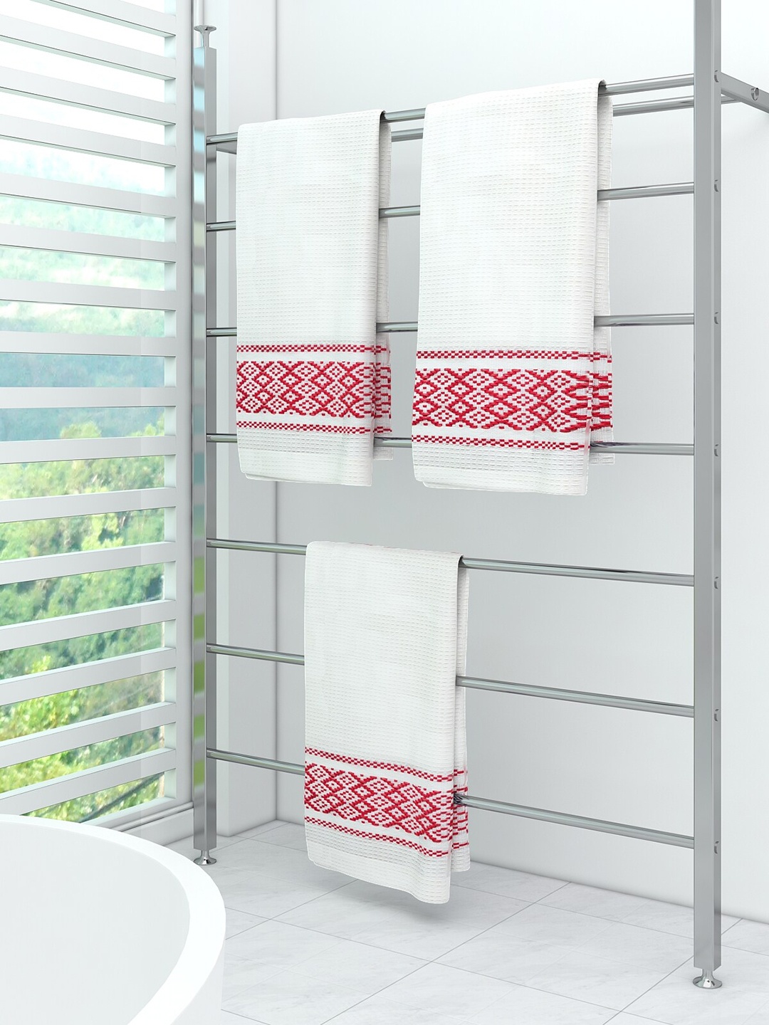 

Athom Trendz White Pack of 3 Cotton Bath Towel