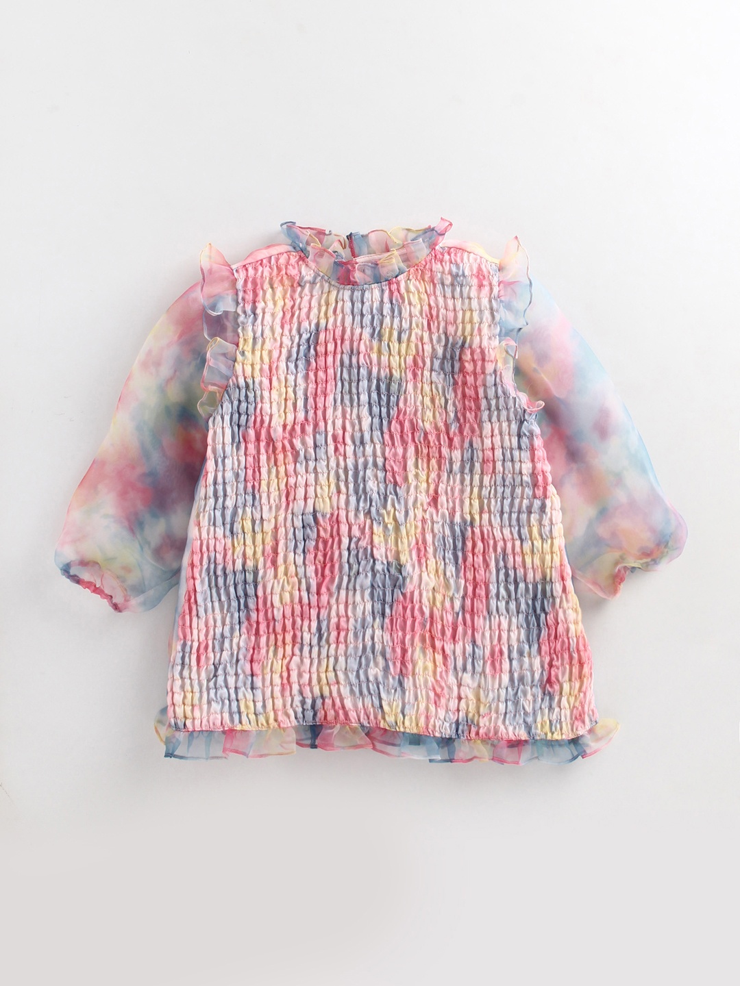 

Cherry Crumble Girls Multicolor Smocked Frill Top, Multi