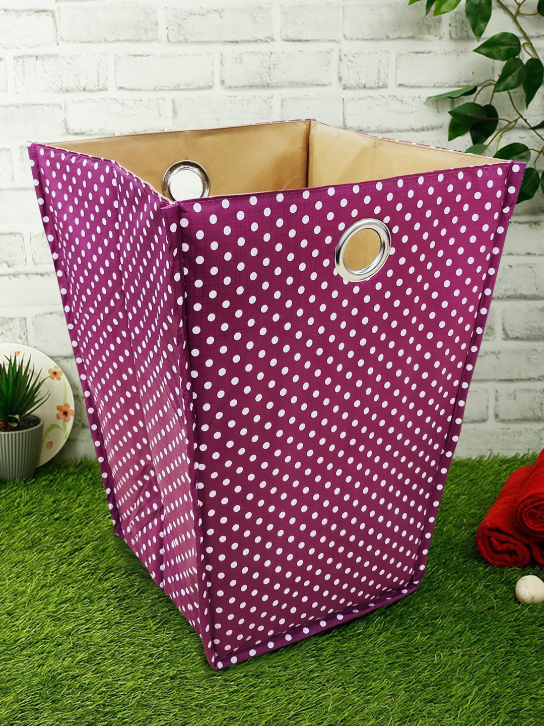 

BIANCA Purple & White Printed Laundry Bag