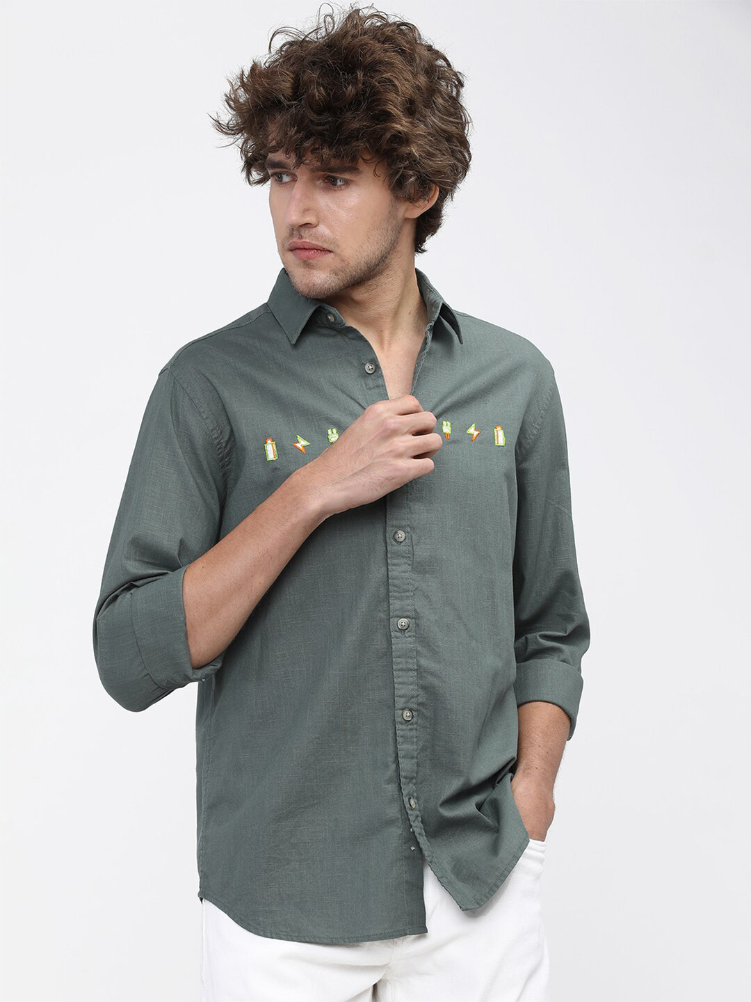 

KETCH Men Grey Slim Fit Casual Shirt