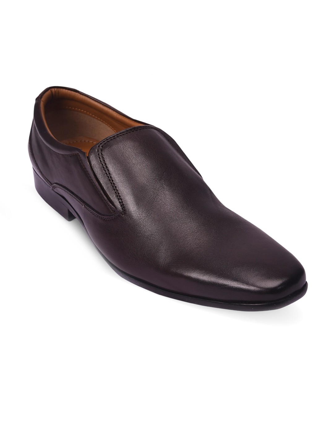 

Pavers England Men Brown Solid Slip-On Shoes