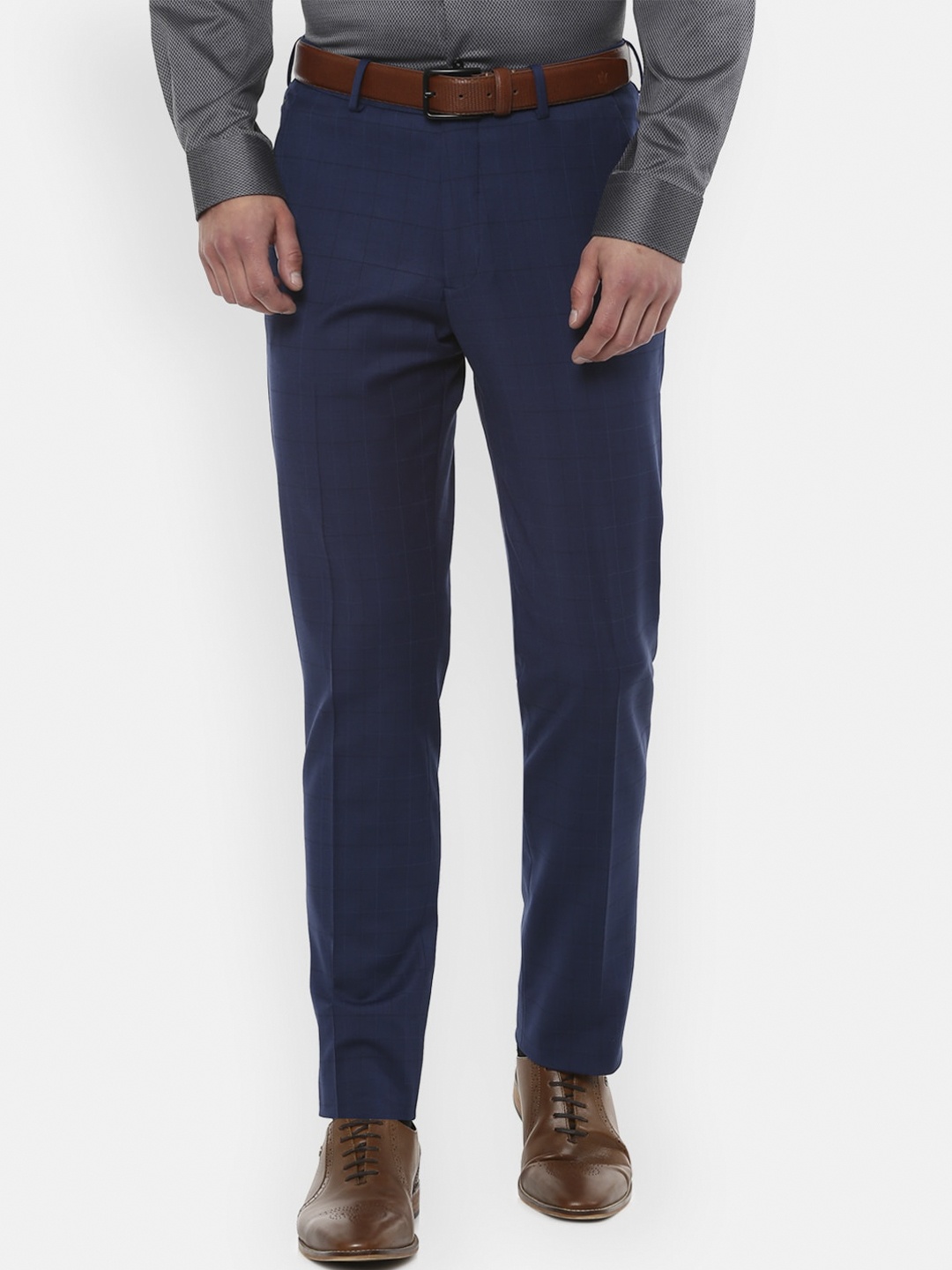 

Louis Philippe Permapress Men Navy Blue Slim Fit Trousers