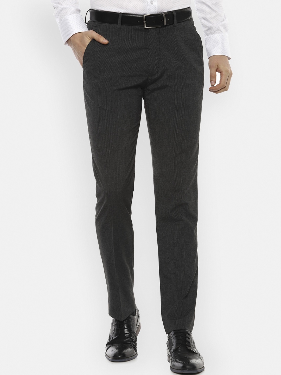 

Louis Philippe Men Black Slim Fit Trousers