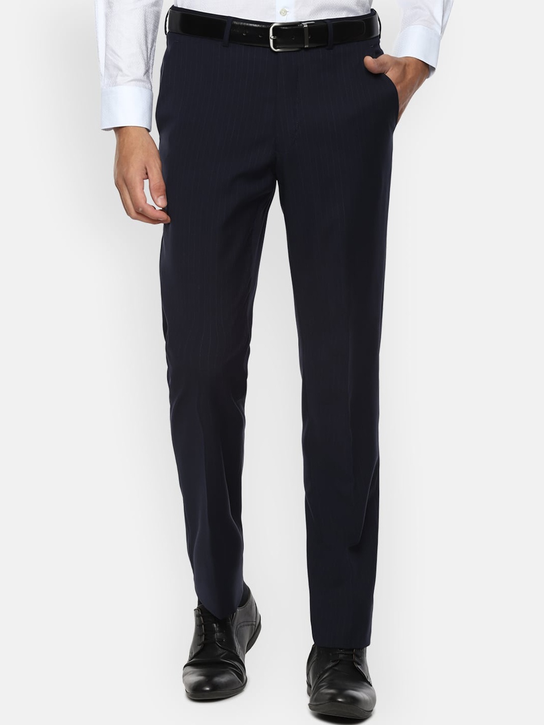 

Luxure by Louis Philippe Men Navy Blue Slim Fit Trousers