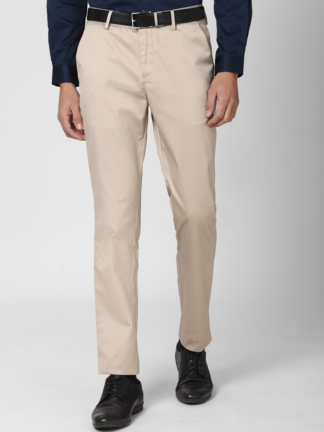 

Peter England Casuals Men Beige Slim Fit Regular Trousers
