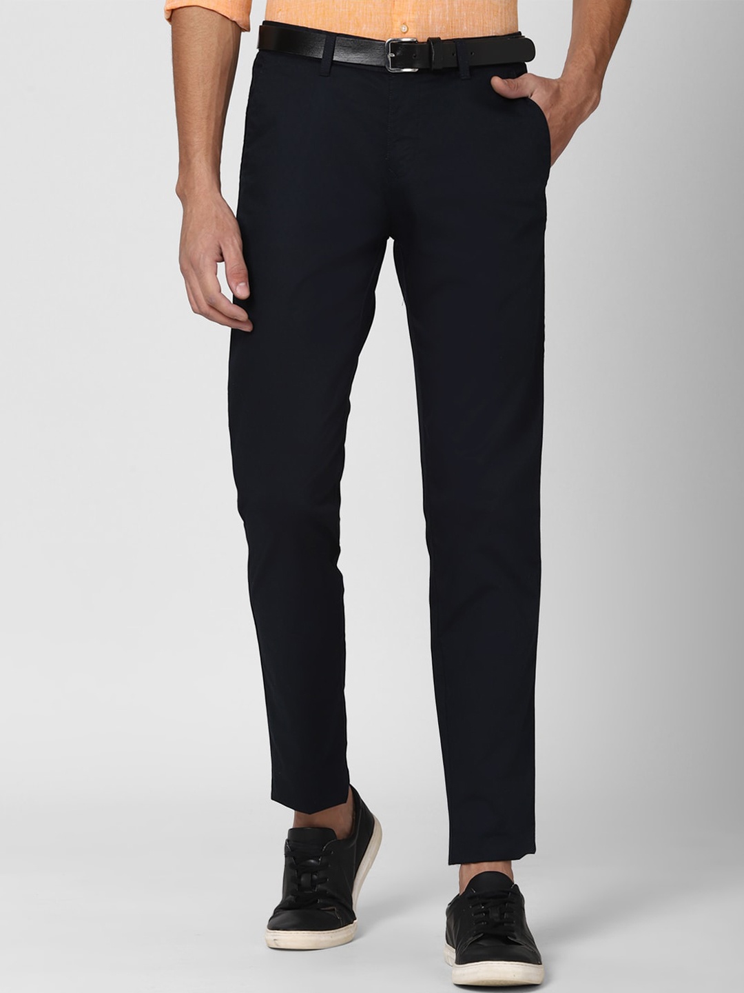 

Peter England Casuals Men Navy Blue Slim Fit Trousers
