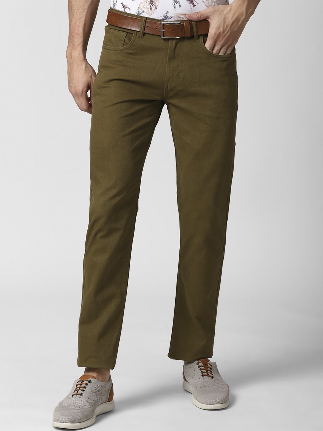 

Peter England Casuals Men Khaki Slim Fit Trousers