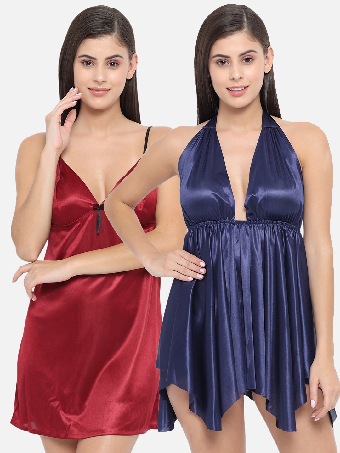 

Klamotten Pack Of 2 Maroon & Blue Baby Doll