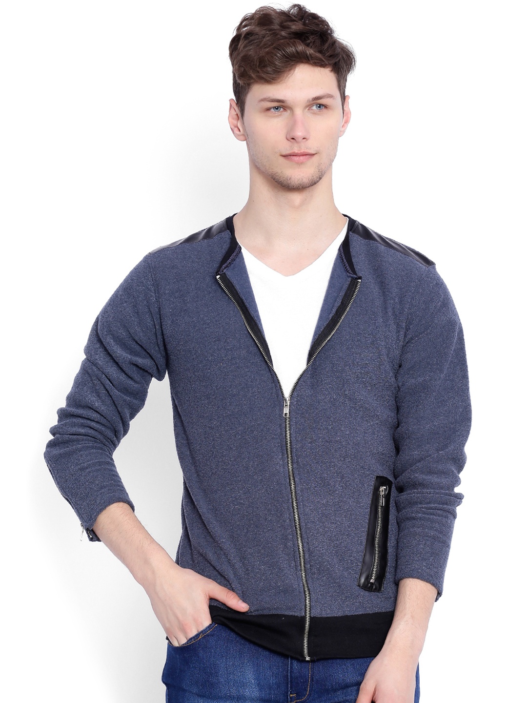 

Campus Sutra Blue Sweatshirt