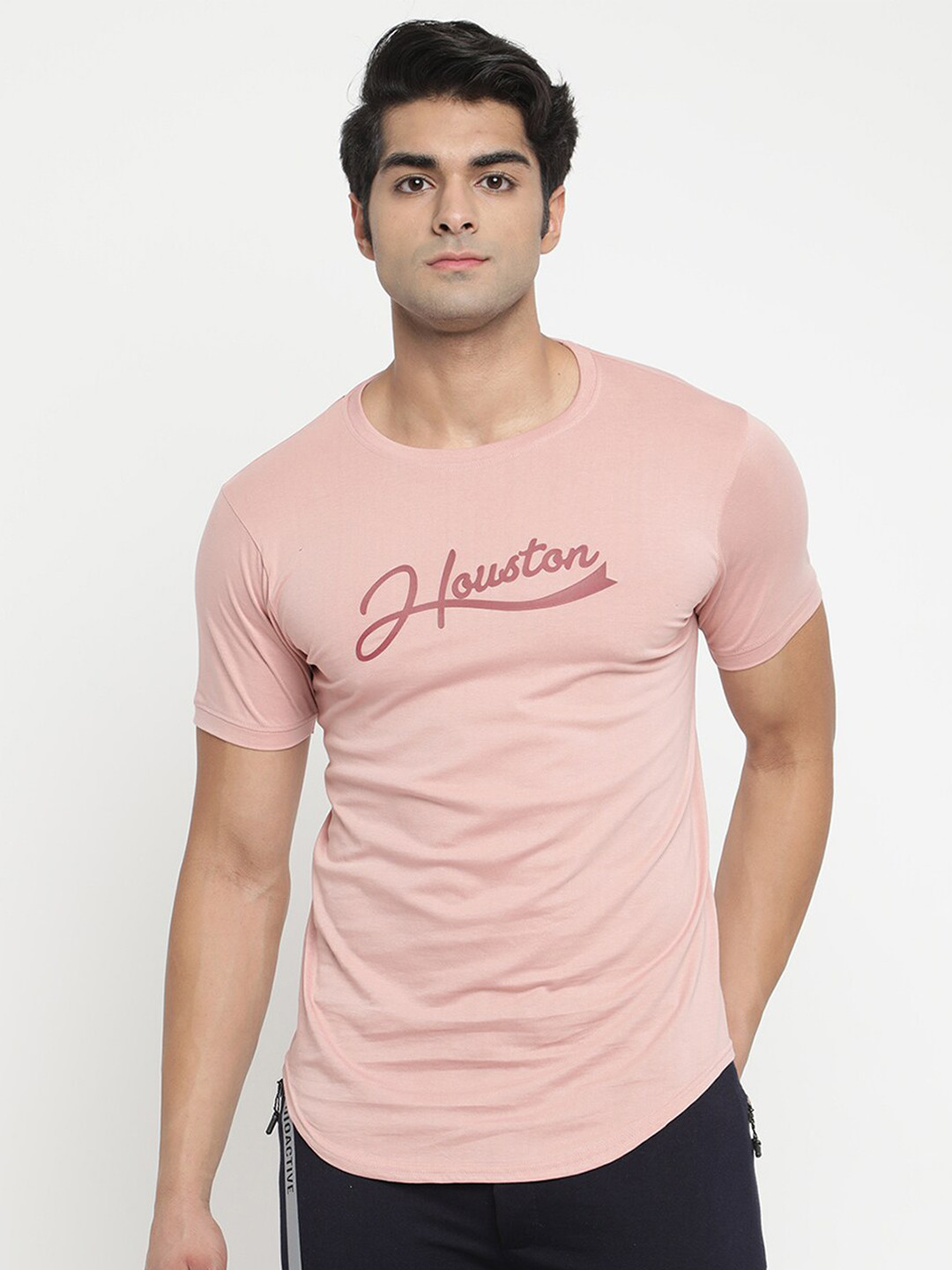 

V2 Value & Variety Men Pink Typography Pure Cotton T-shirt