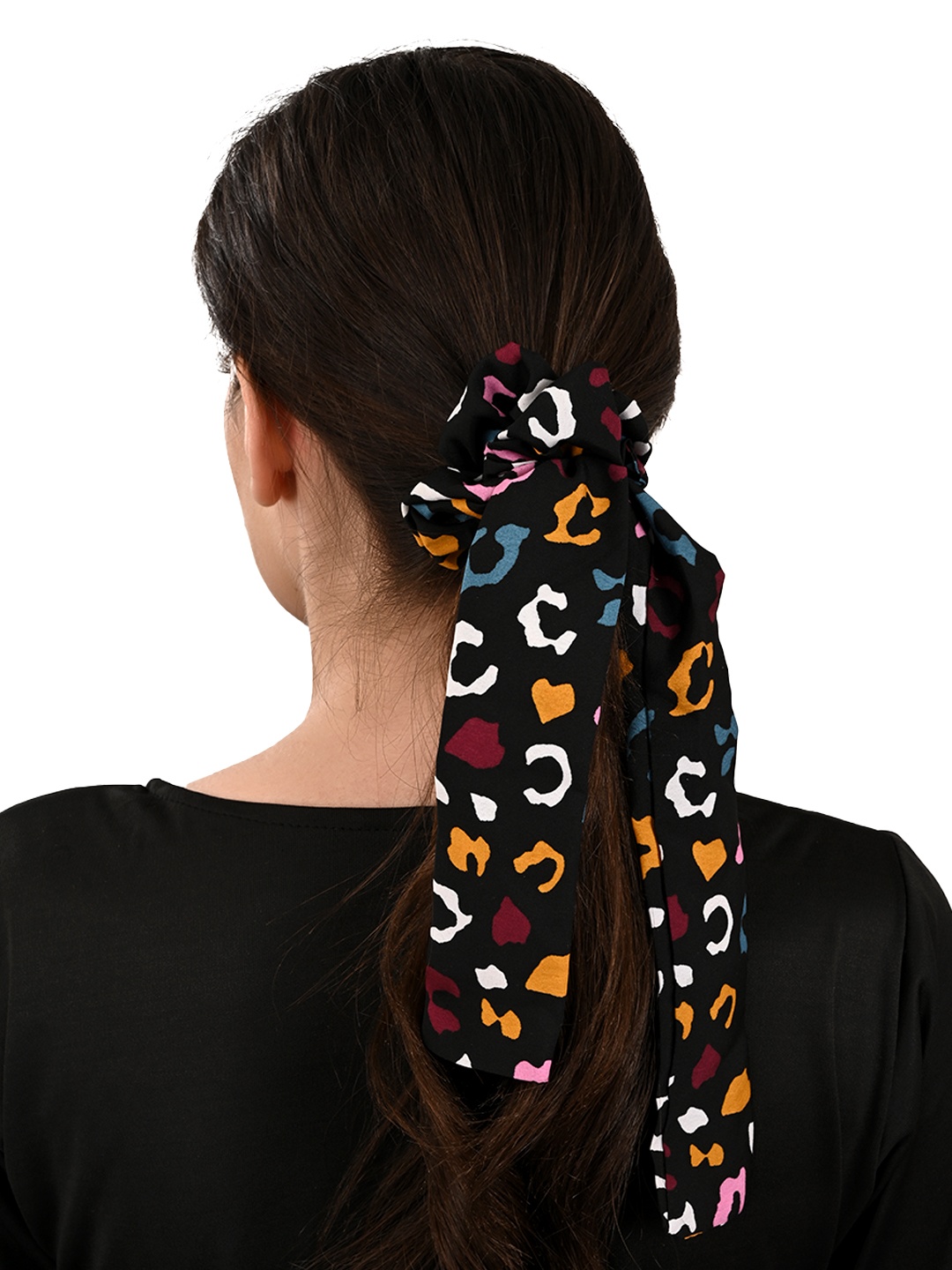 

BuckleUp Women Multicoloured Scrunchie With Knot, Black
