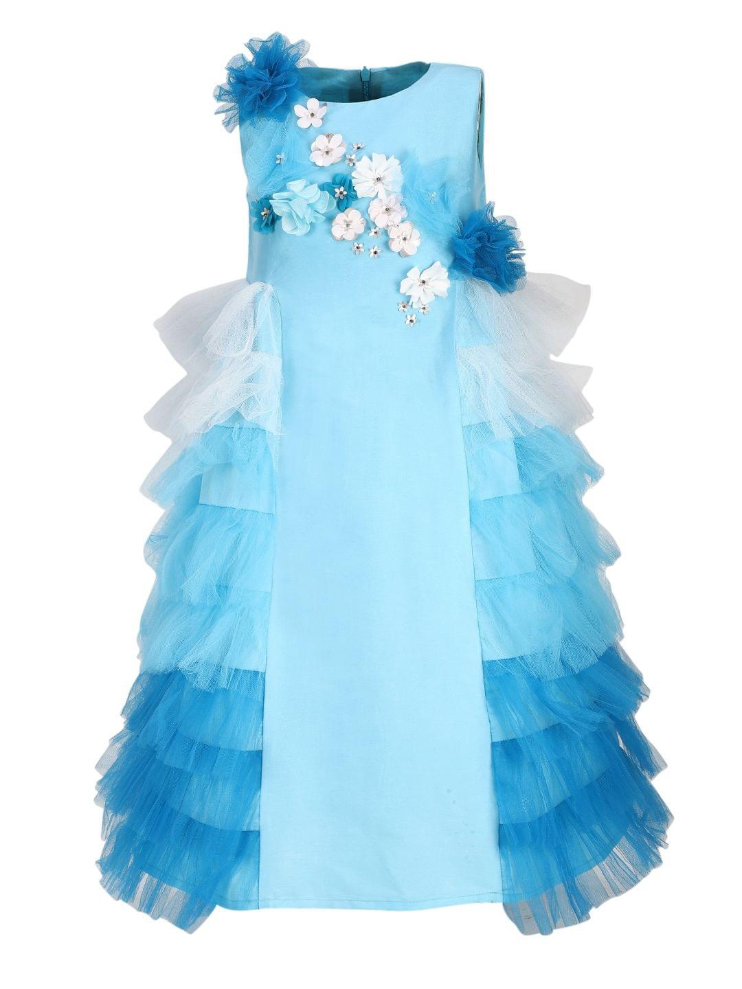 

A Little Fable Blue Ruffled Maxi Dress