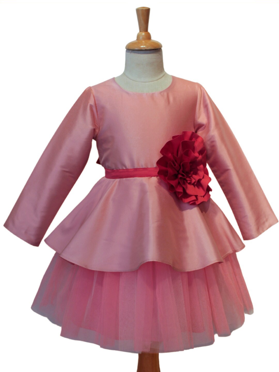 

A Little Fable Girls Peach-Coloured Fit & Flare Dress