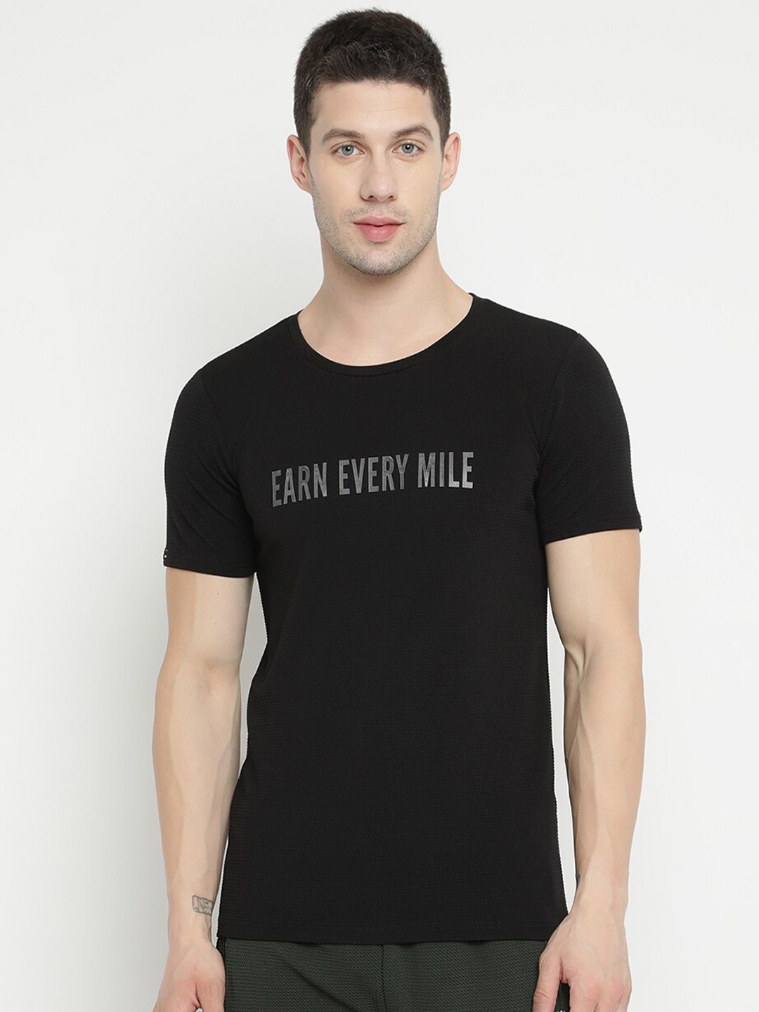 

V2 Value & Variety Men Black Typography Printed T-shirt