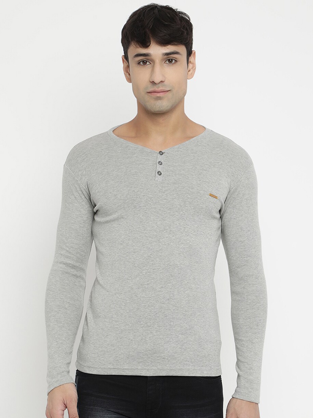 

V2 Value & Variety Men Grey Melange T-shirt