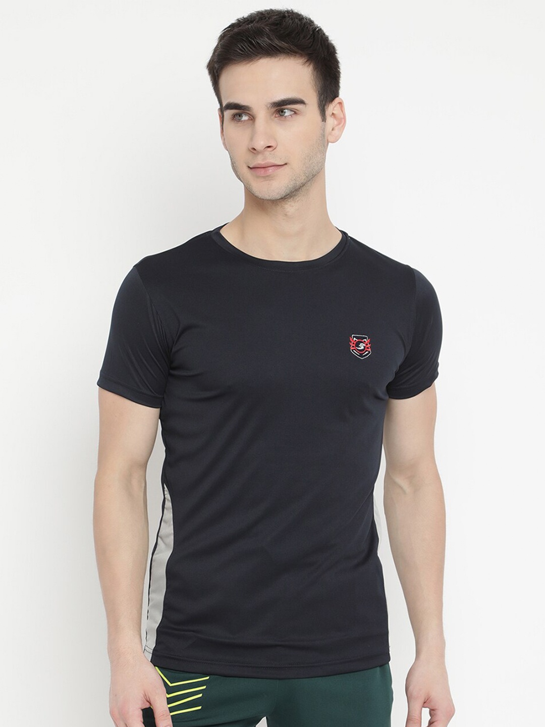 

V2 Value & Variety Men Solid Navy Blue T-shirt