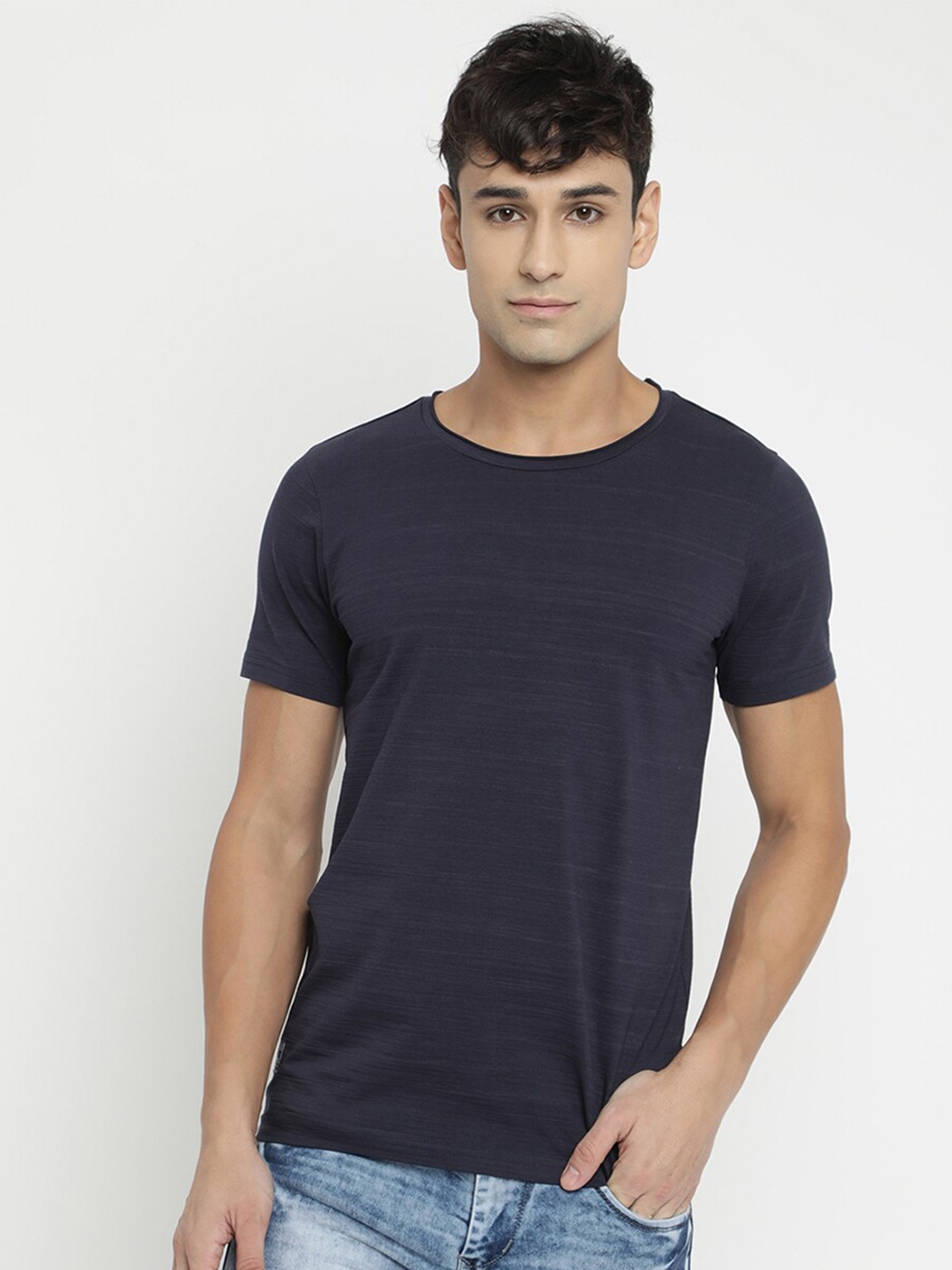 

V2 Value & Variety Men Navy Blue T-shirt