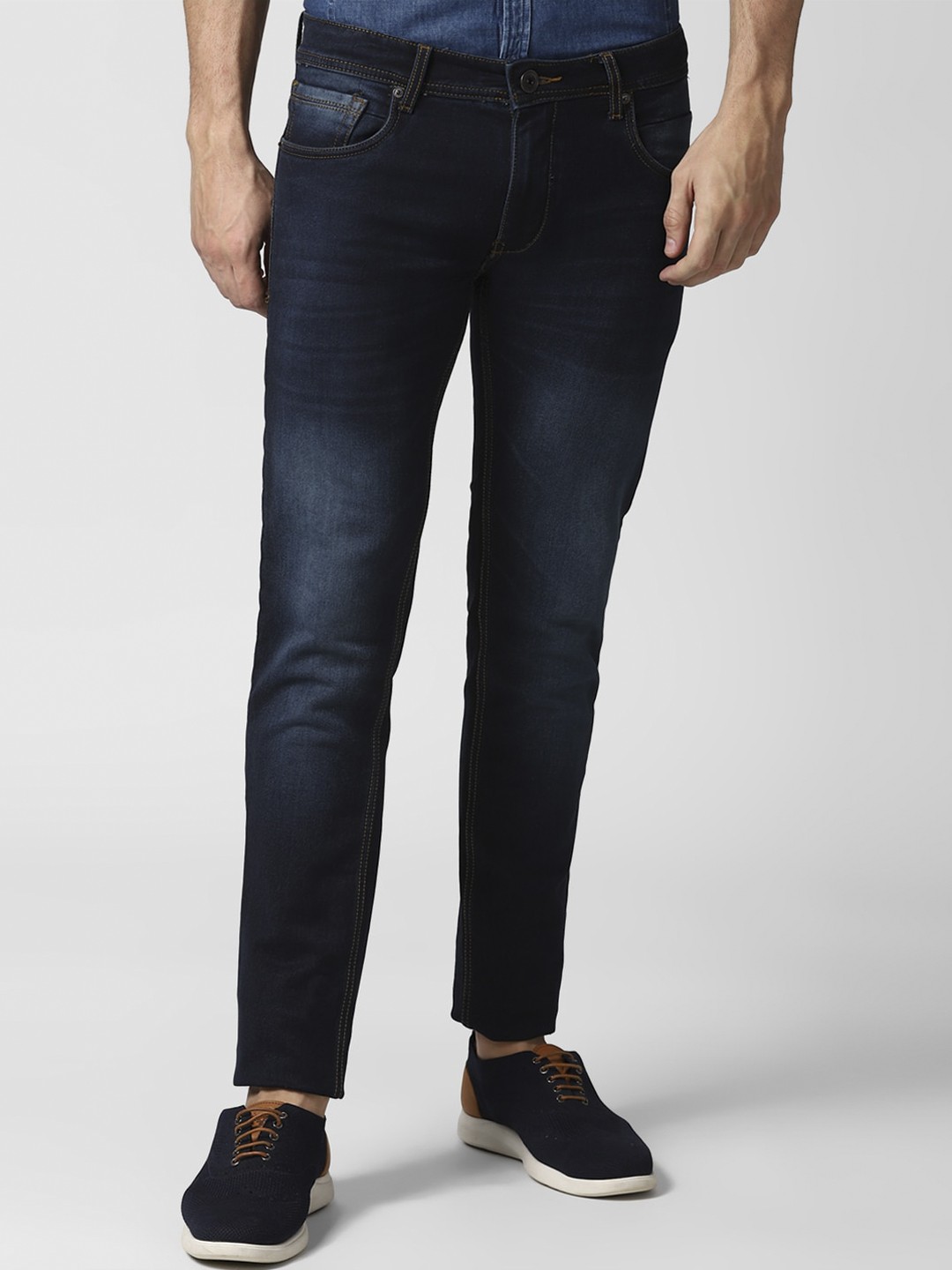 

Peter England Casuals Men Navy Blue Slim Fit Light Fade Jeans