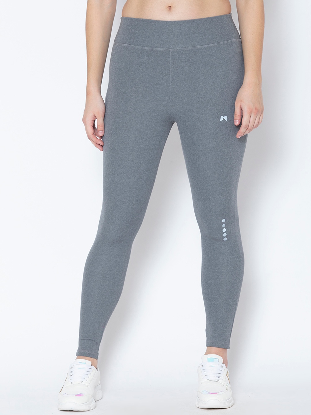 

MUSCLE TORQUE Women Grey Melange Solid Ankle Length Skinny Fit Tights
