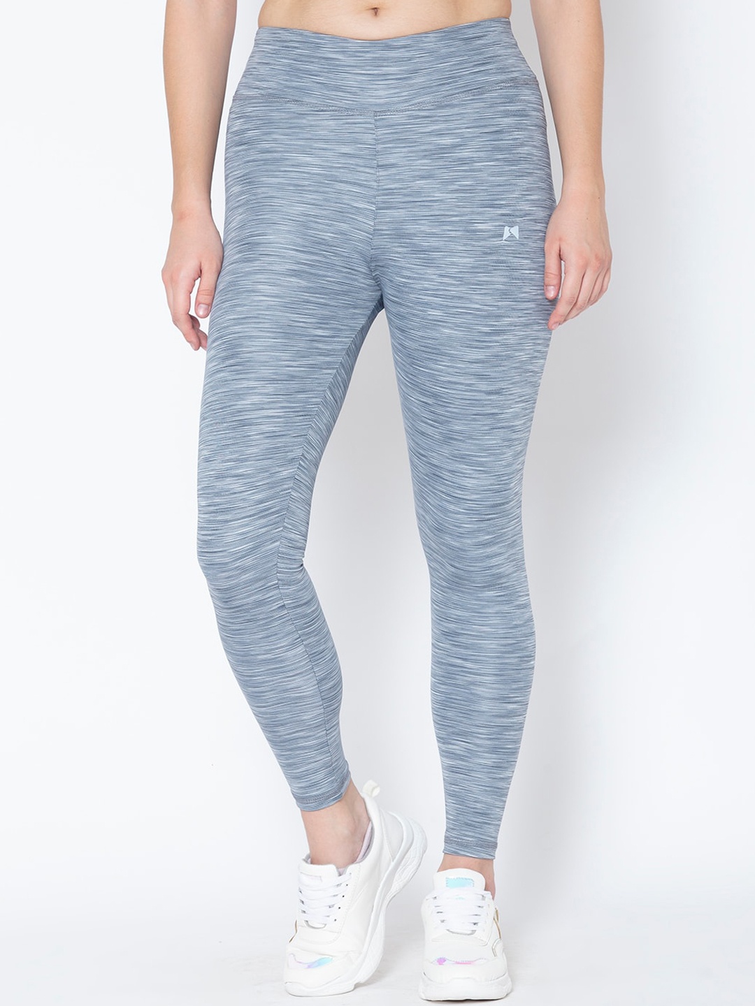 

MUSCLE TORQUE Women Grey Patterned Skinny-Fit Ankle Length Tights
