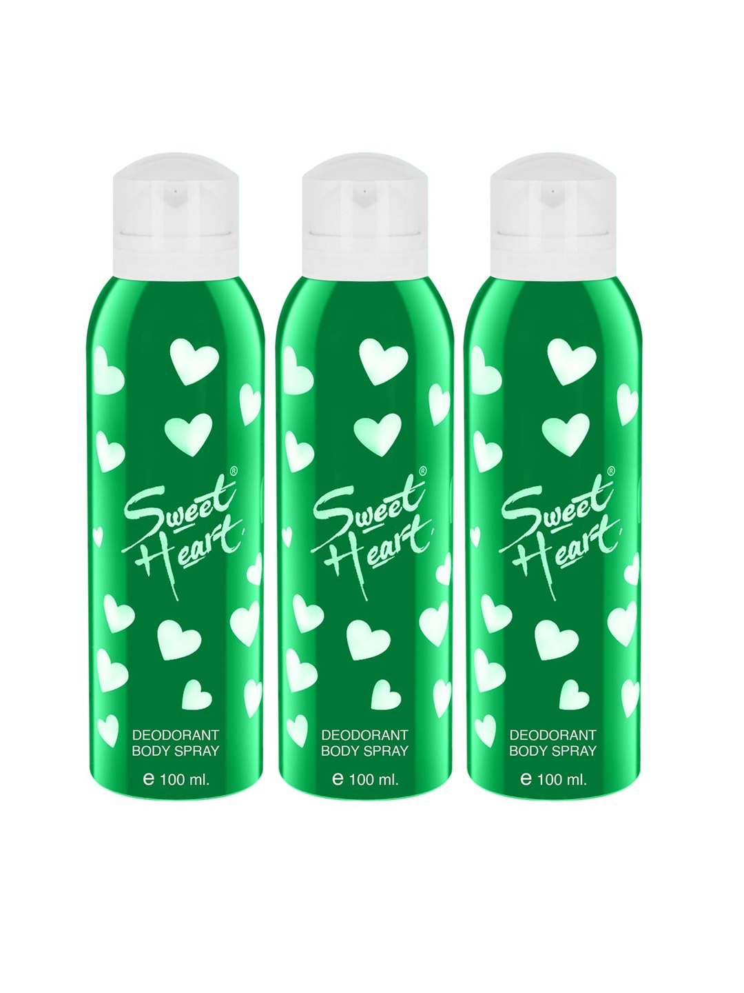 

Sweetheart Set of 3 Green Deodorant Perfumed Bodyspray 100 Ml