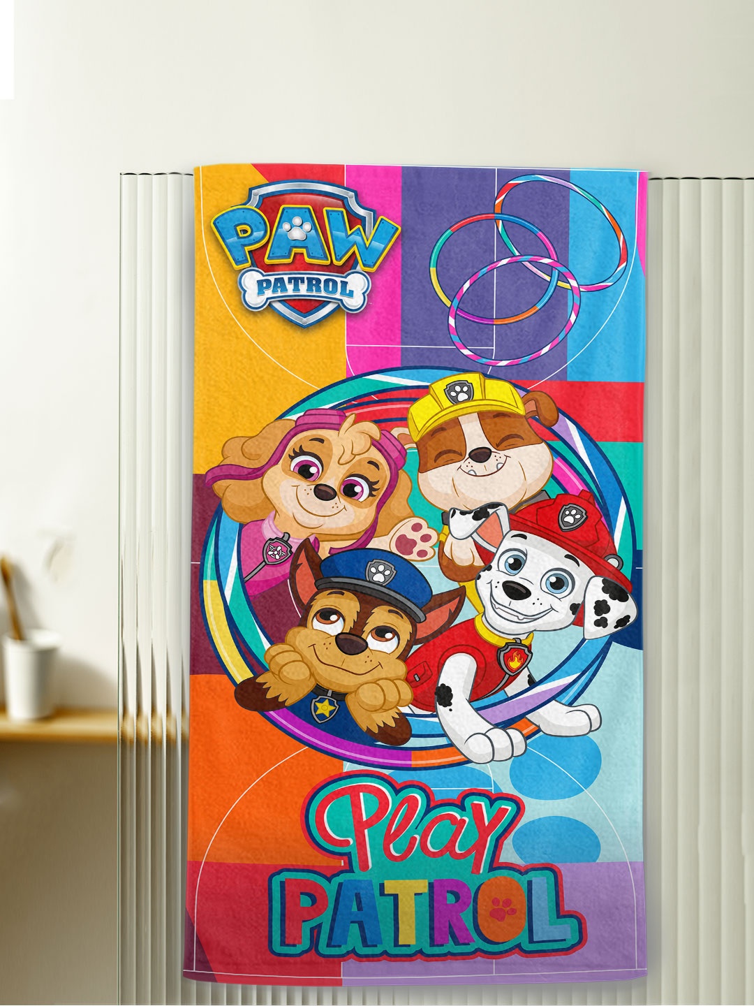 

YK Kids Multicolored Paw Patrol Printed Pure Cotton Bath Towel, Multi