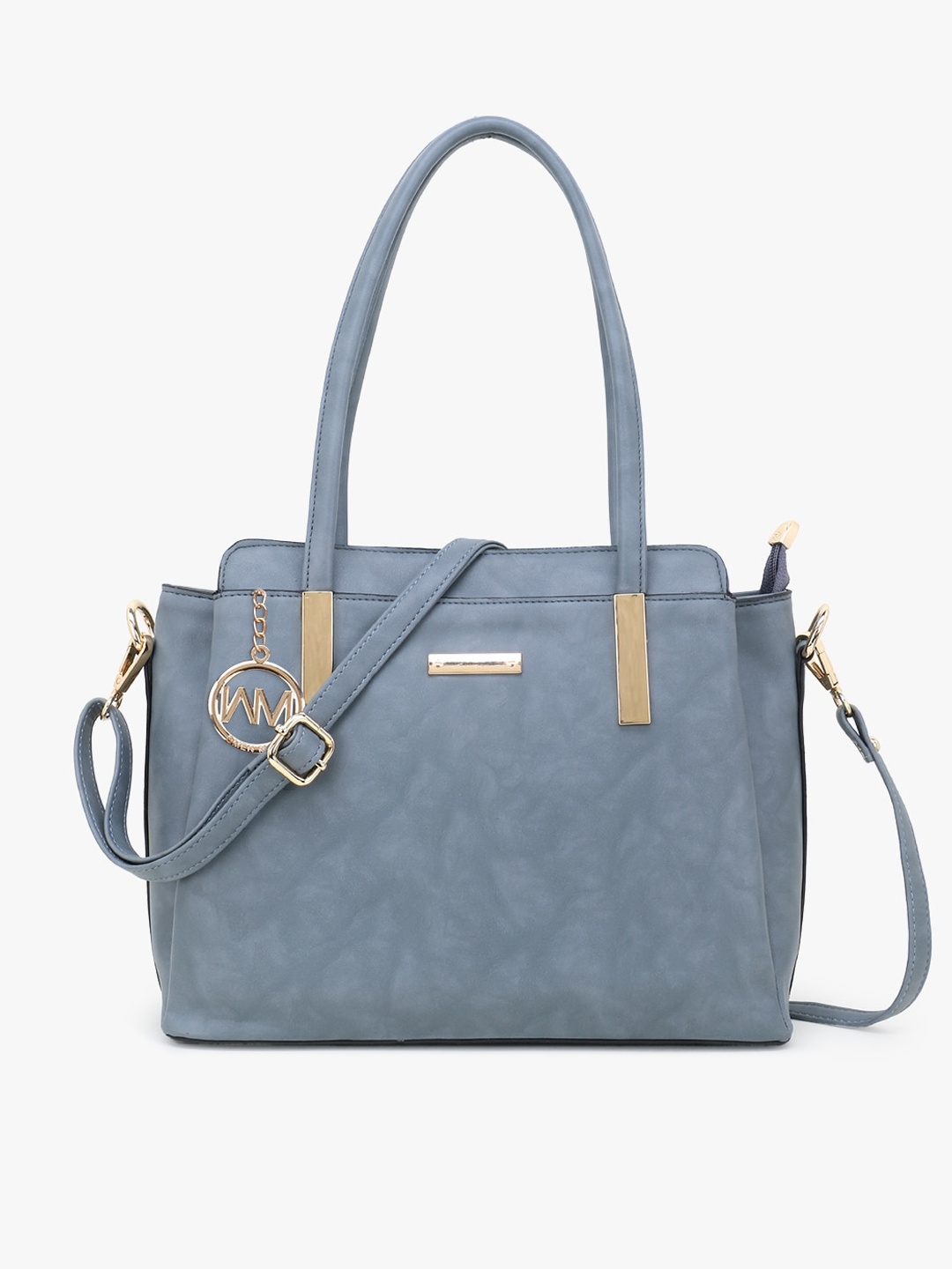 

WOMEN MARKS Grey Solid Structured Handheld Bag