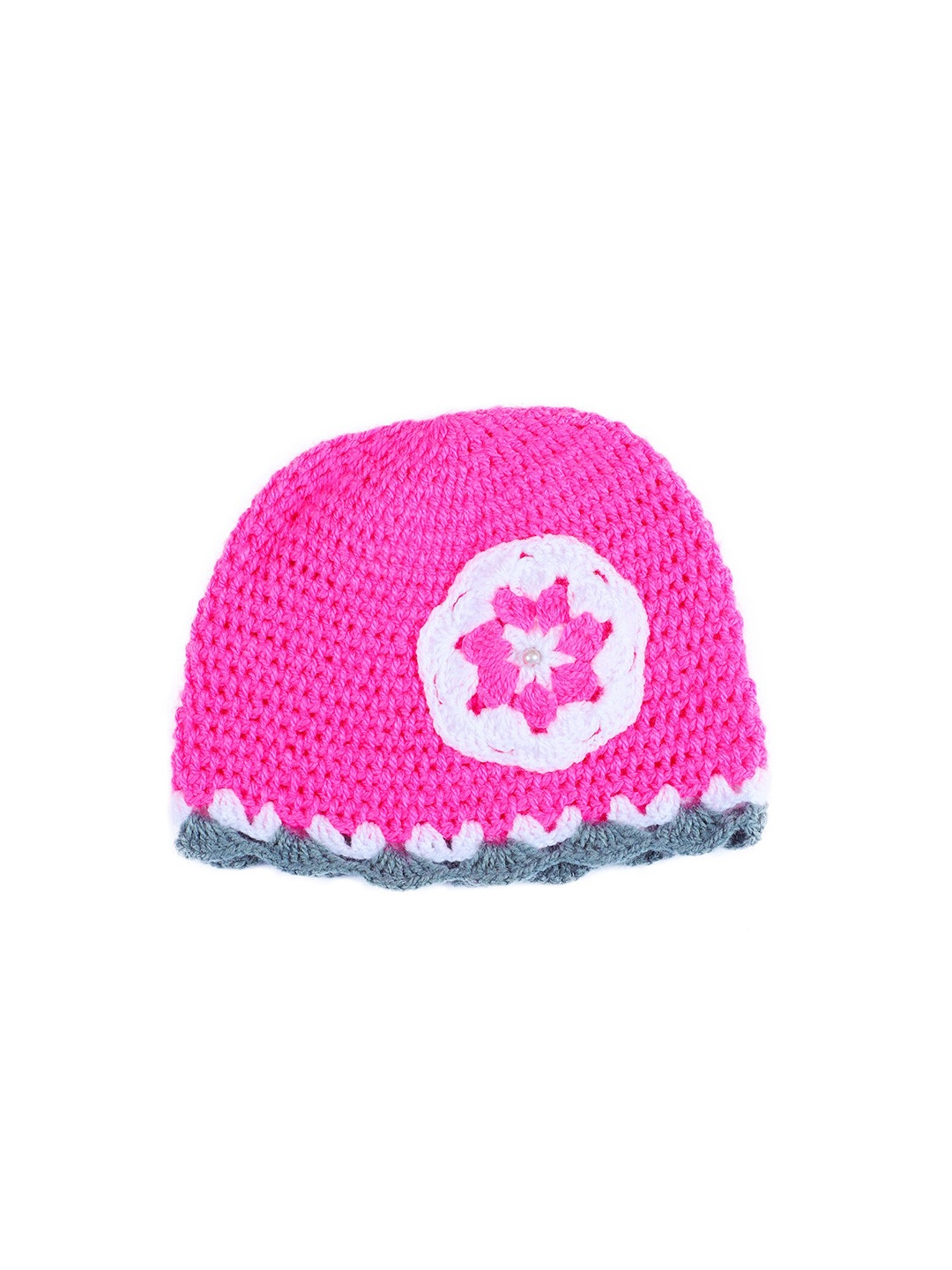 

Bharatasya Girls Pink & Grey Beanie