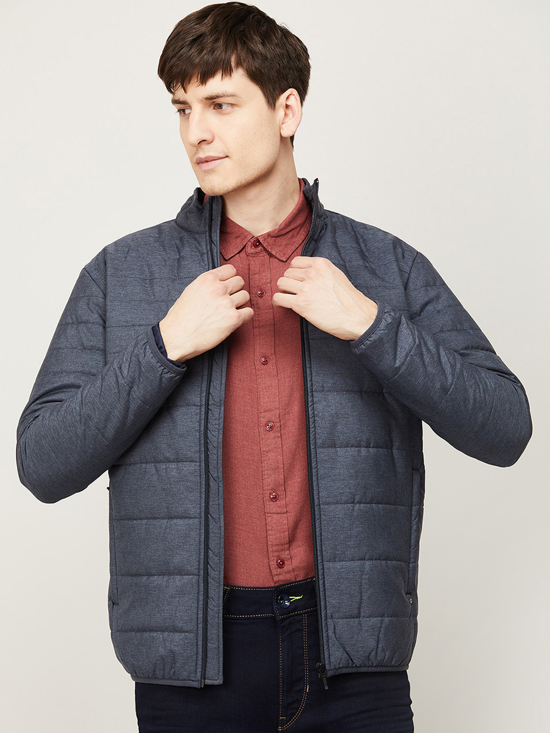 

CODE by Lifestyle Men Navy Blue Padded Jacket