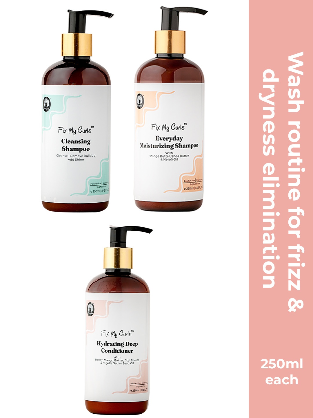 

Fix My Curls Wash Day Bundle For Curly And Wavy Hair Care Kit, Multi