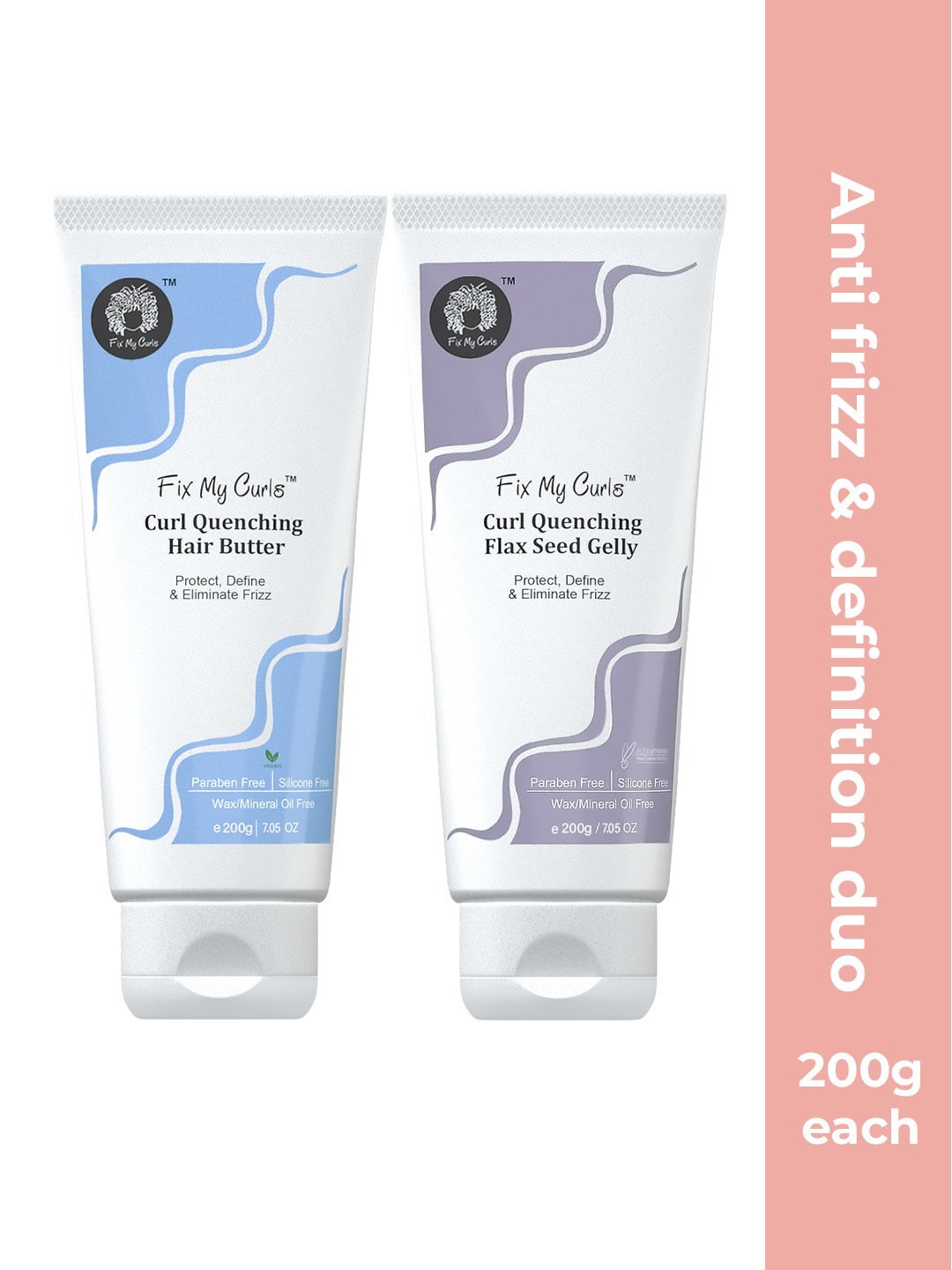 

Fix My Curls Set of 2 Moisture Styling Curl Quenching Creame For Curly And Wavy Hair, Multi