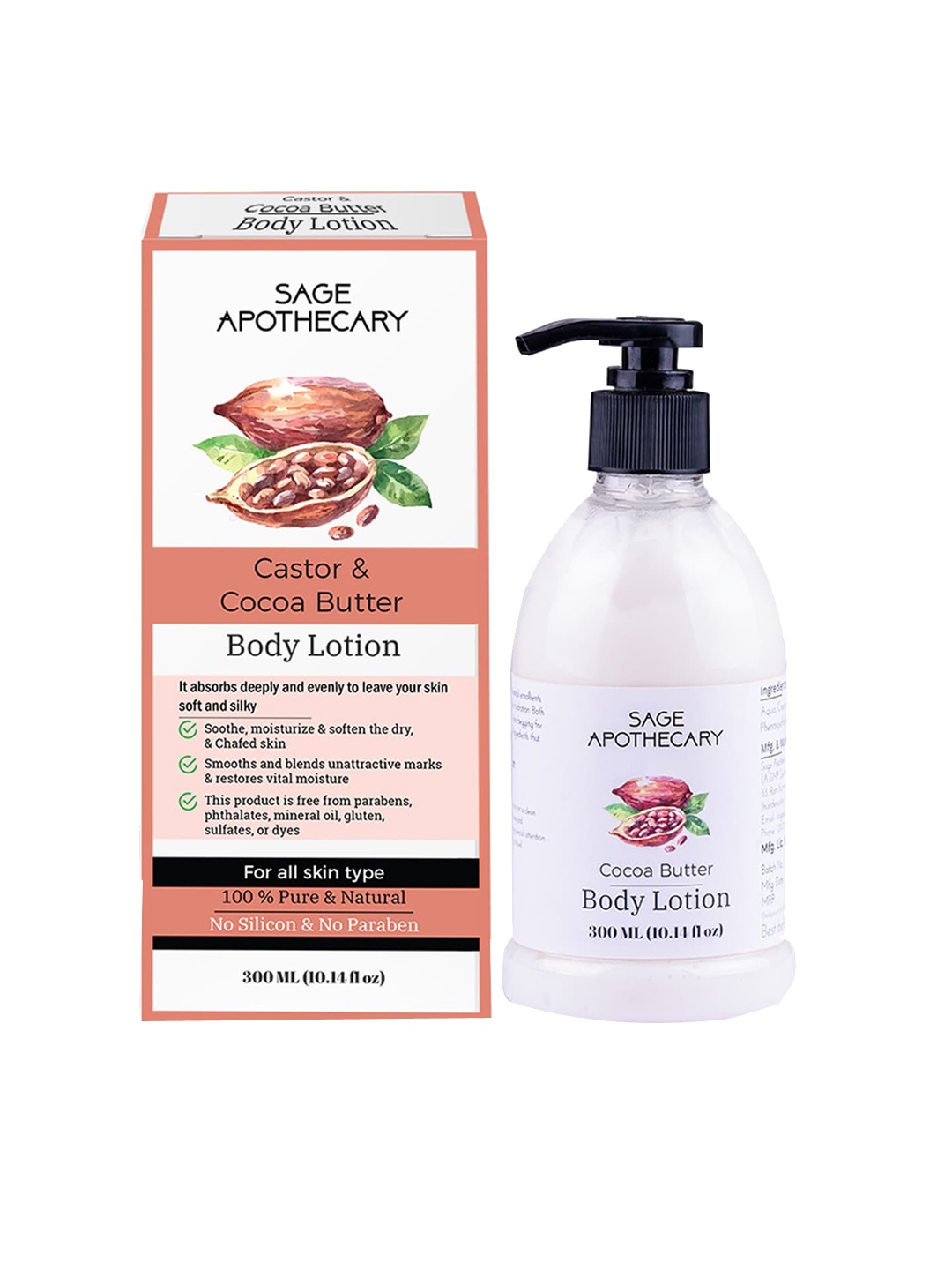 

SAGE APOTHECARY Cocoa Butter Body Lotion - 300 ml, White