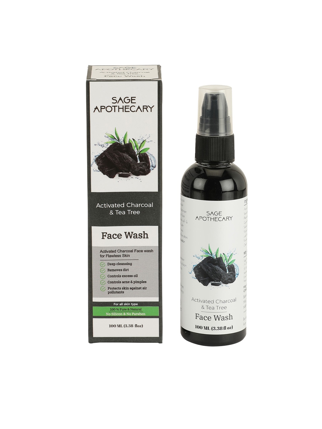 

SAGE APOTHECARY Black Activated Charcoal Face Wash 100 Ml