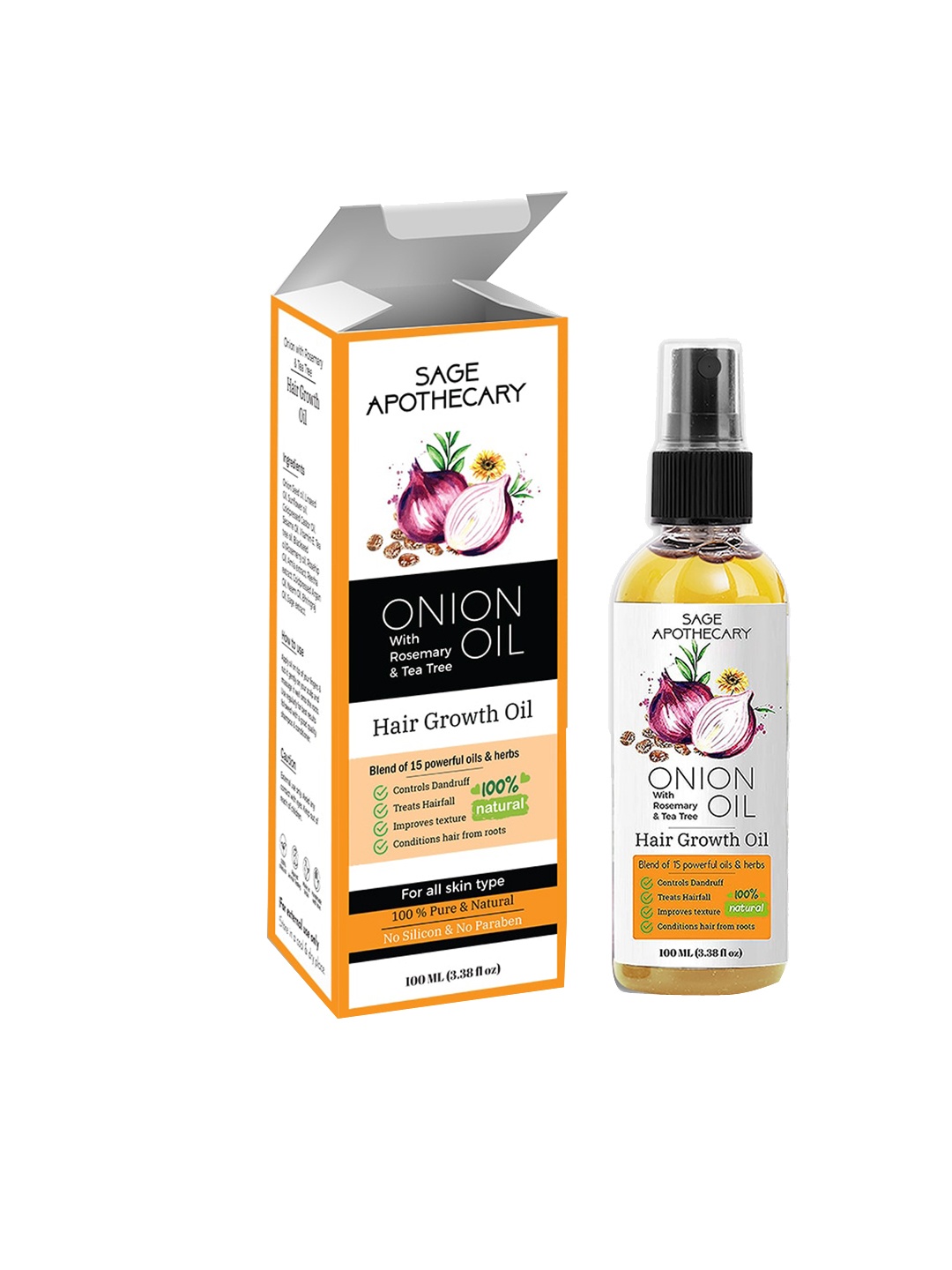 

SAGE APOTHECARY Onion Hair oil, 100ml, Yellow