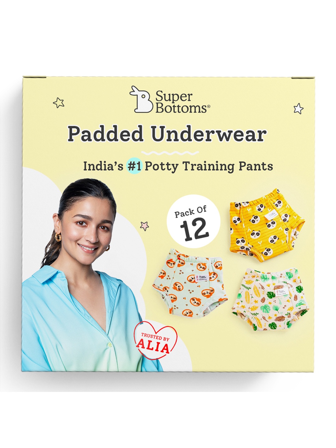 

SuperBottoms Pack of 12 Waterproof Padded Underwear, White