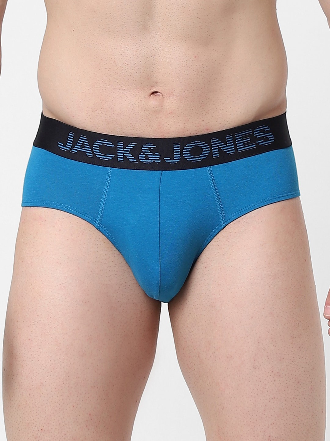 

Jack & Jones Men Blue Solid Cotton Basic Briefs- 103668403-2