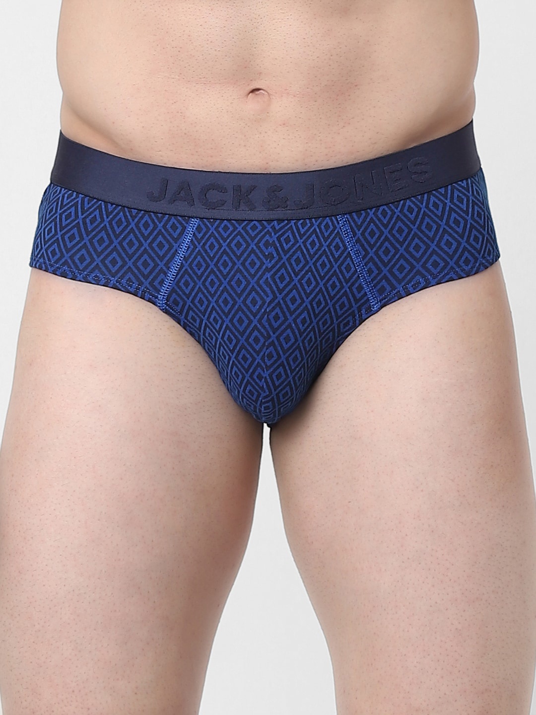 

Jack & Jones Men Blue Solid Cotton Basic Briefs 122014301-2