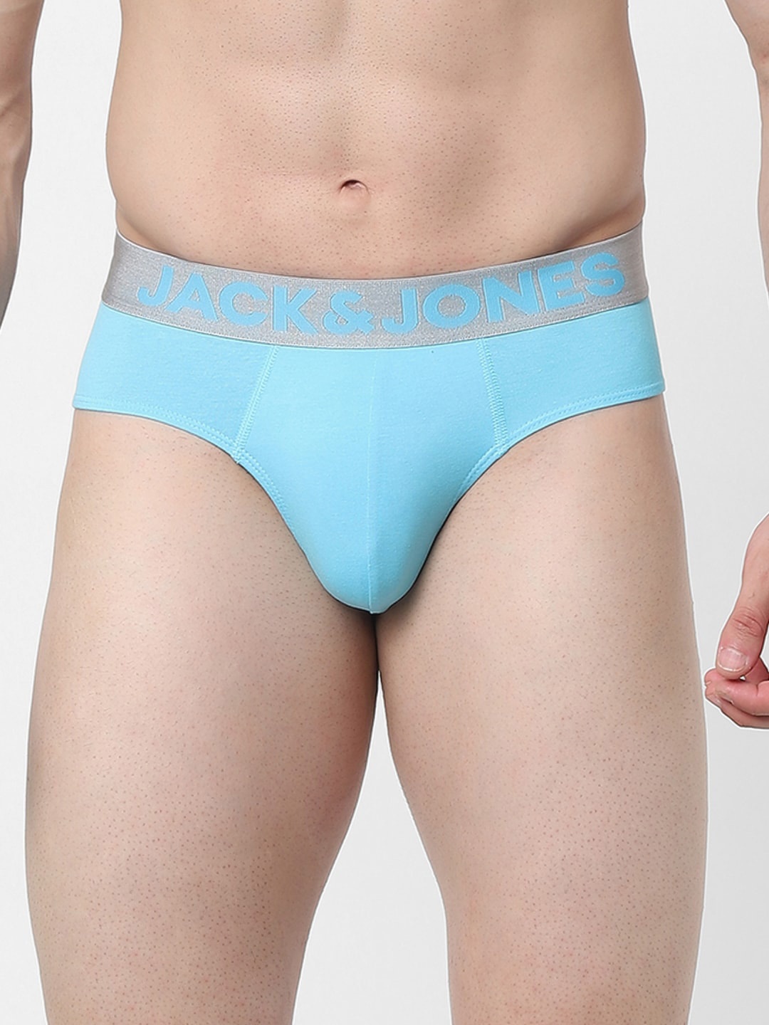 

Jack & Jones Men Blue Solid Cotton Basic Briefs 103668604-2